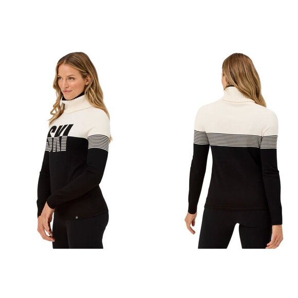 Krimson Klover Slopeside Turtleneck SKI Sweater W's M Black White Apres - Picture 10 of 16